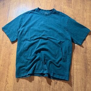 HM Relaxed Fit T-Shirt Mens Large Forest Green Short Sleeve Cotton Crew Neck Tee